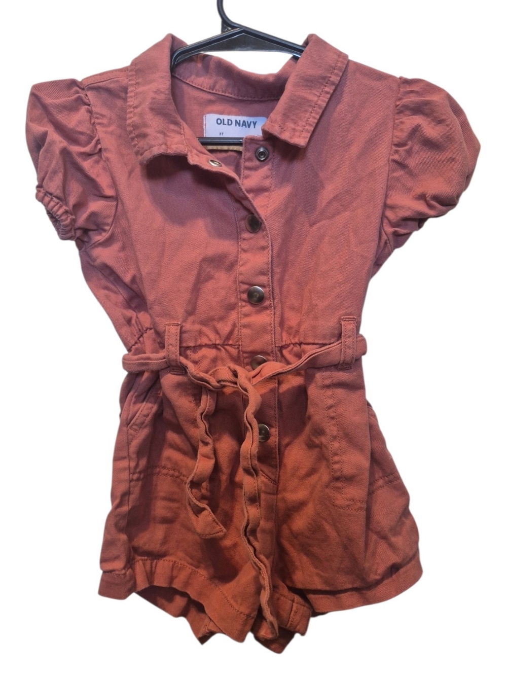 Old Navy Girls' Rust Short-Sleeve Romper